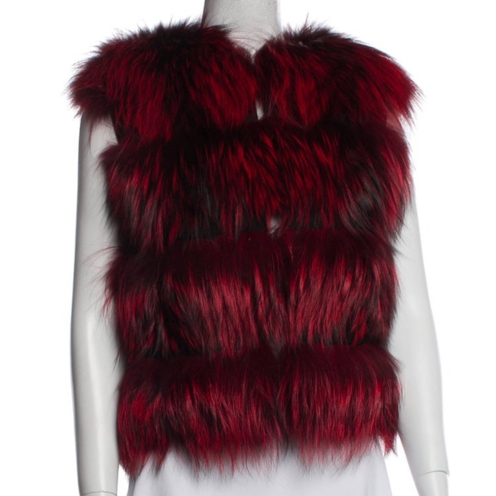 Christian Cota Fox Fur Vest Sz Medium